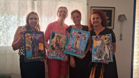 קיימנו סדנת קולאז׳ יצירתית ומחברת לנשות הגיל השלישי בקריית שמונה
